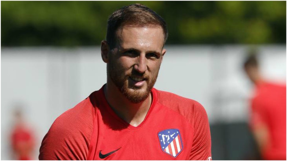 Jan Oblak during a training session with Atletico Madrid.