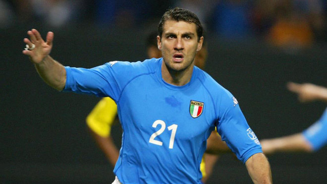 Christian Vieri representing Italy during his playing days.