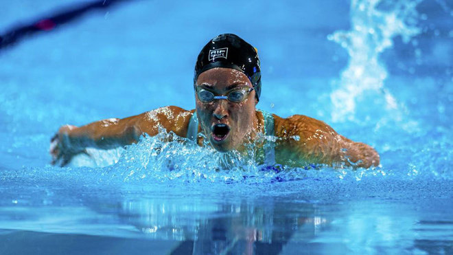 Sarai Gascn, en los Europeos de natacin de Funchal.