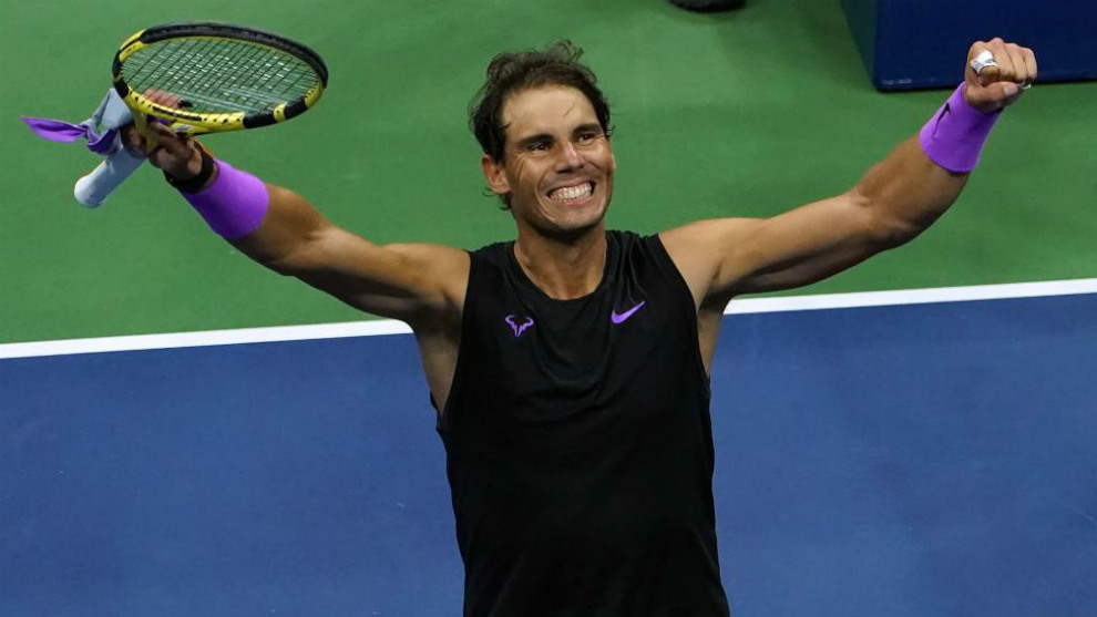 Rafael Nadal celebra su triunfo en semifinales del US Open ante Matteo...