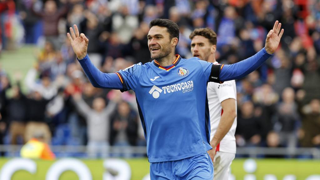 Jorge Molina celebrando un gol la pasada temporada