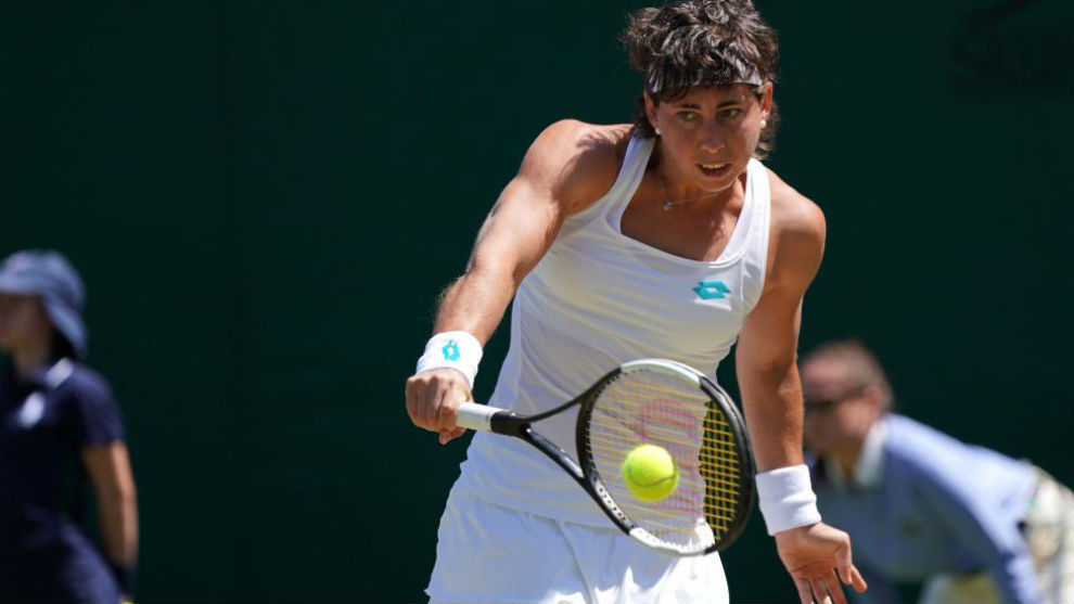 Carla Surez, durante el pasado torneo de Wimbledon