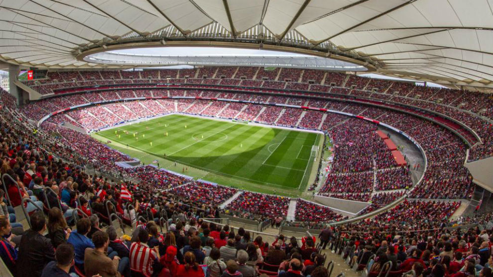 Panormica del Wanda Metropolitano en un partido de la Liga...