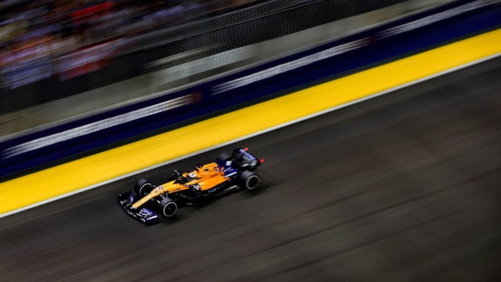 El McLaren de Carlos Sainz, en Singapur.