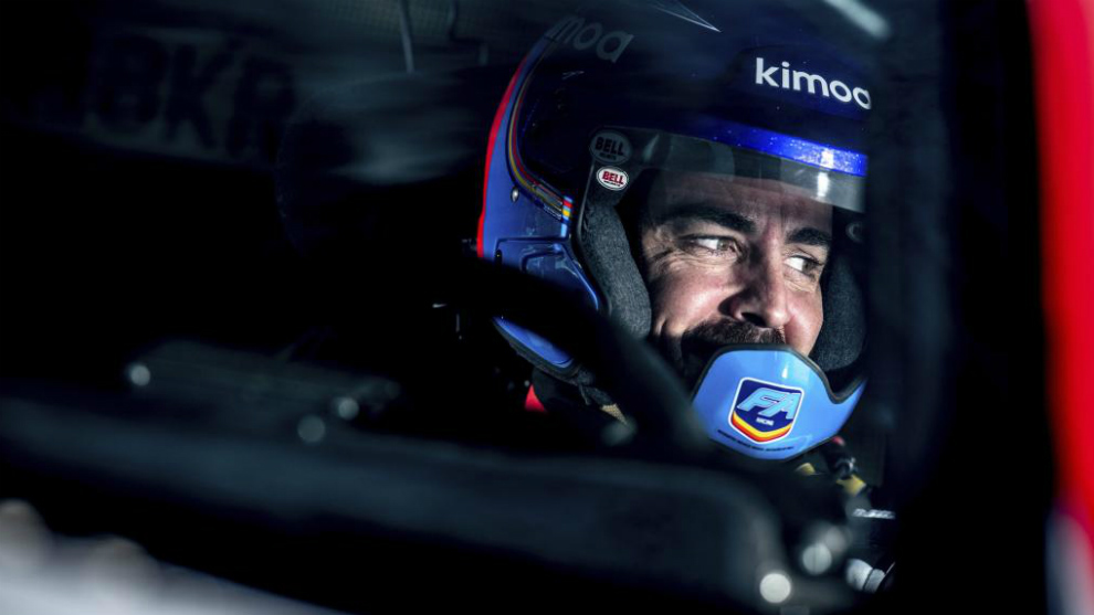 Alonso, durante los test con Toyota previos al Dakar