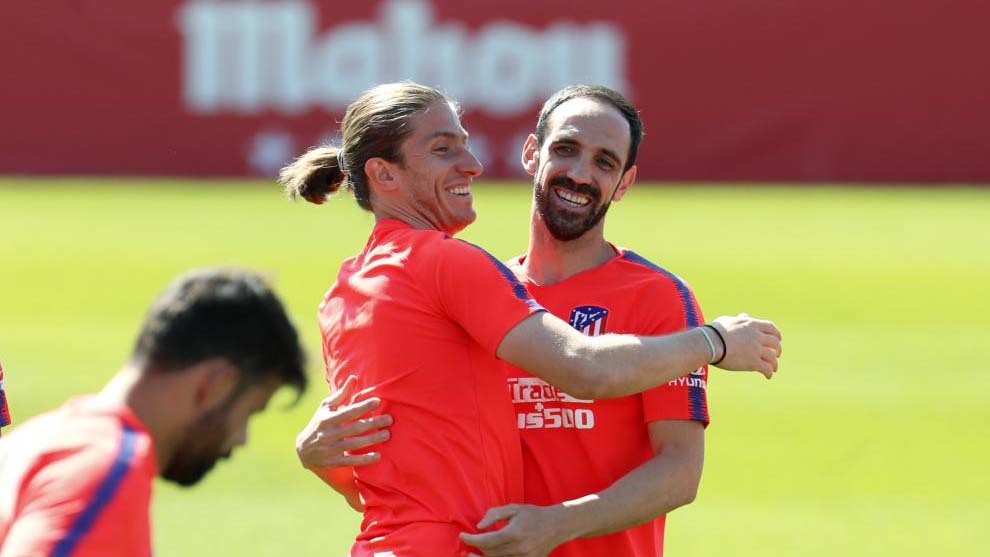 Filipe Luis and Juanfran at Atletico