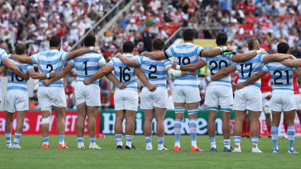 Argentina, antes del inicio del partido ante Tonga