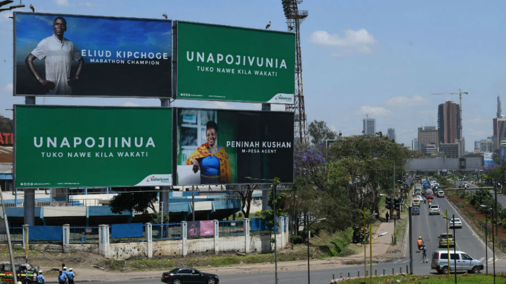 Kipchoge, en las vallas publicitarias de Nairobi