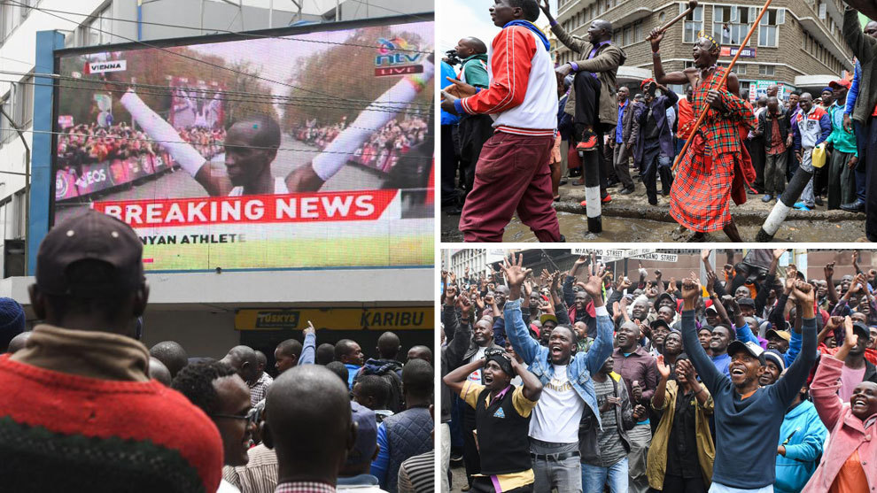 Fiestón de Champions en las calles de Kenia por la gesta histórica de Kipchoge