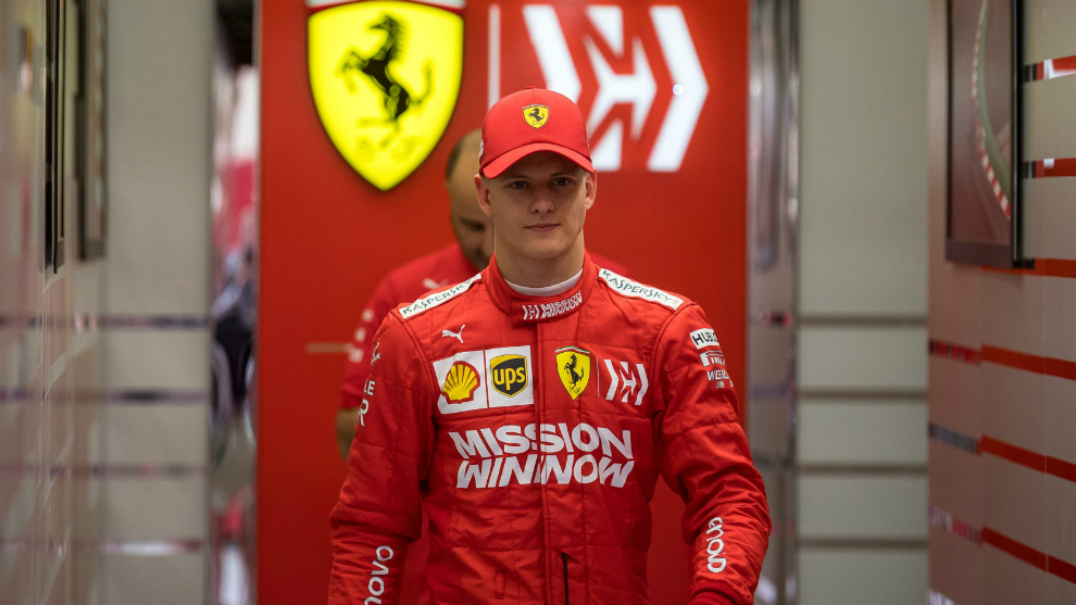 Mick Schumacher, durante su test con Ferrari en Hungaroring.