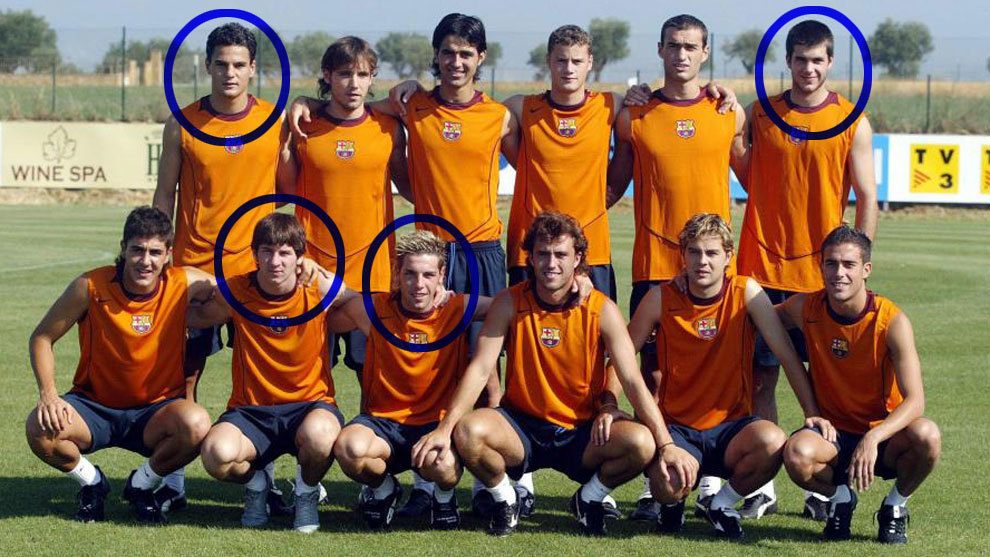 The 12 Barcelona youngsters who took part in 2004/05 pre-season
