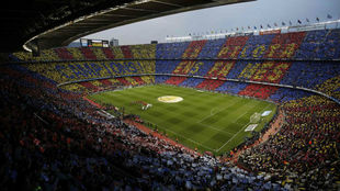 El Camp Nou, durante un Clsico jugado en mayo de 2018.