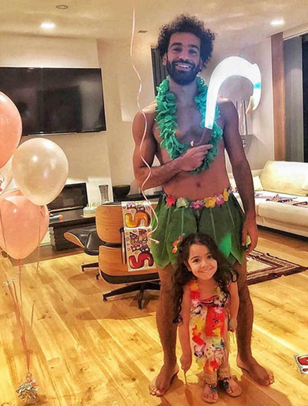Mohamed Salah dressed as Maui from the movie Moana
