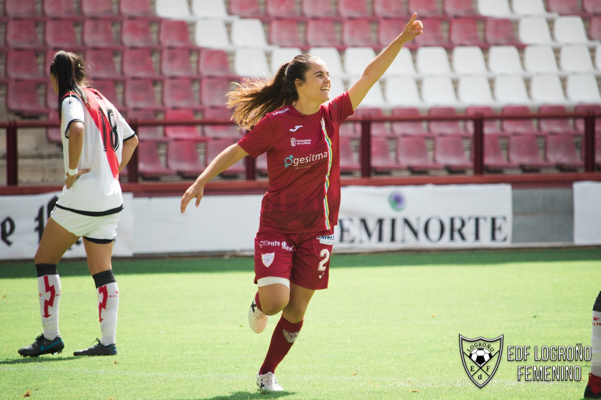 Carol Marn celebra un gol esta temporada en Las Gaunas.
