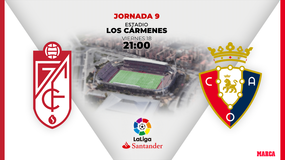 Granada - Osasuna: horario y donde ver por TV hoy el partido de Liga.