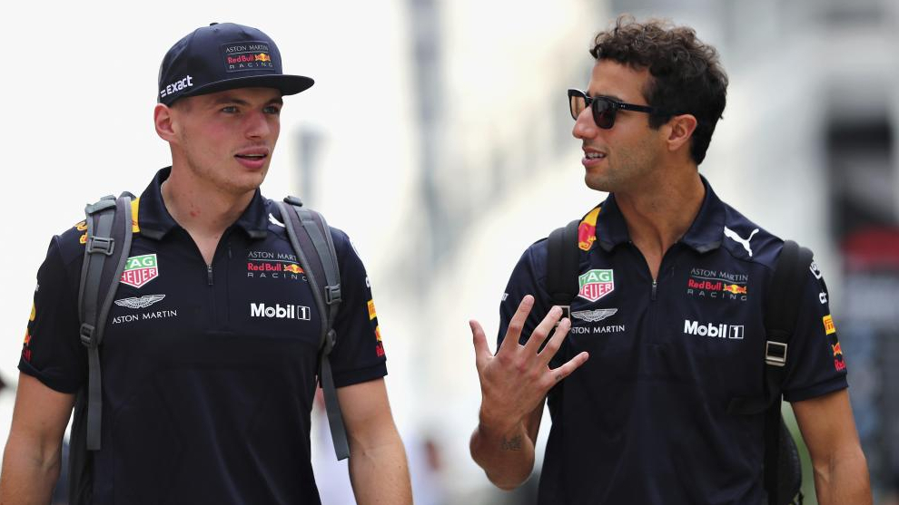 Max Verstappen y Daniel Ricciardo.