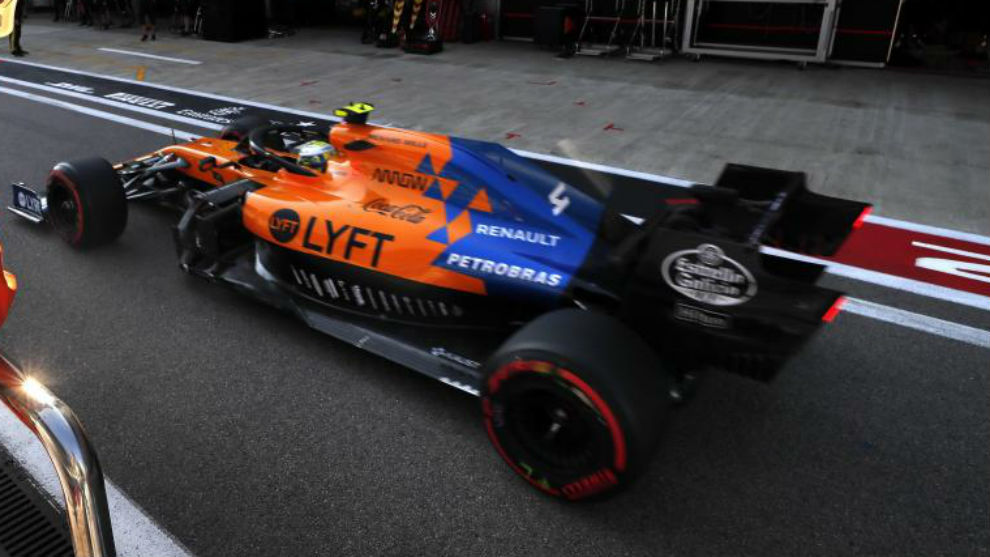 El McLaren de Lando Norris, durante el pasado GP de Rusia.