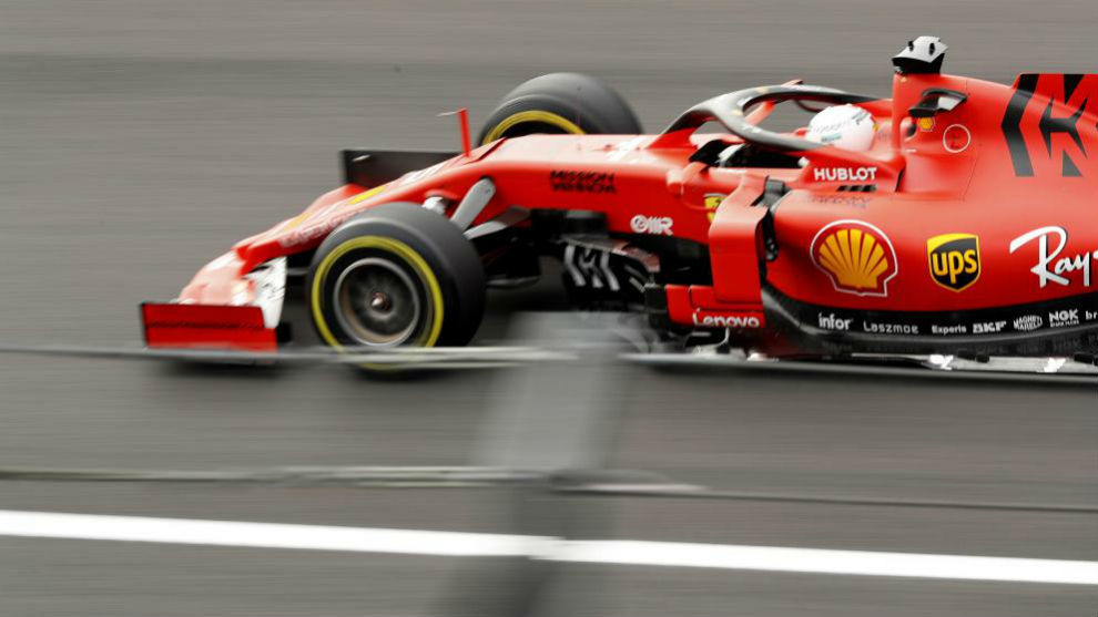 Vettel, durante los libres del GP de México.
