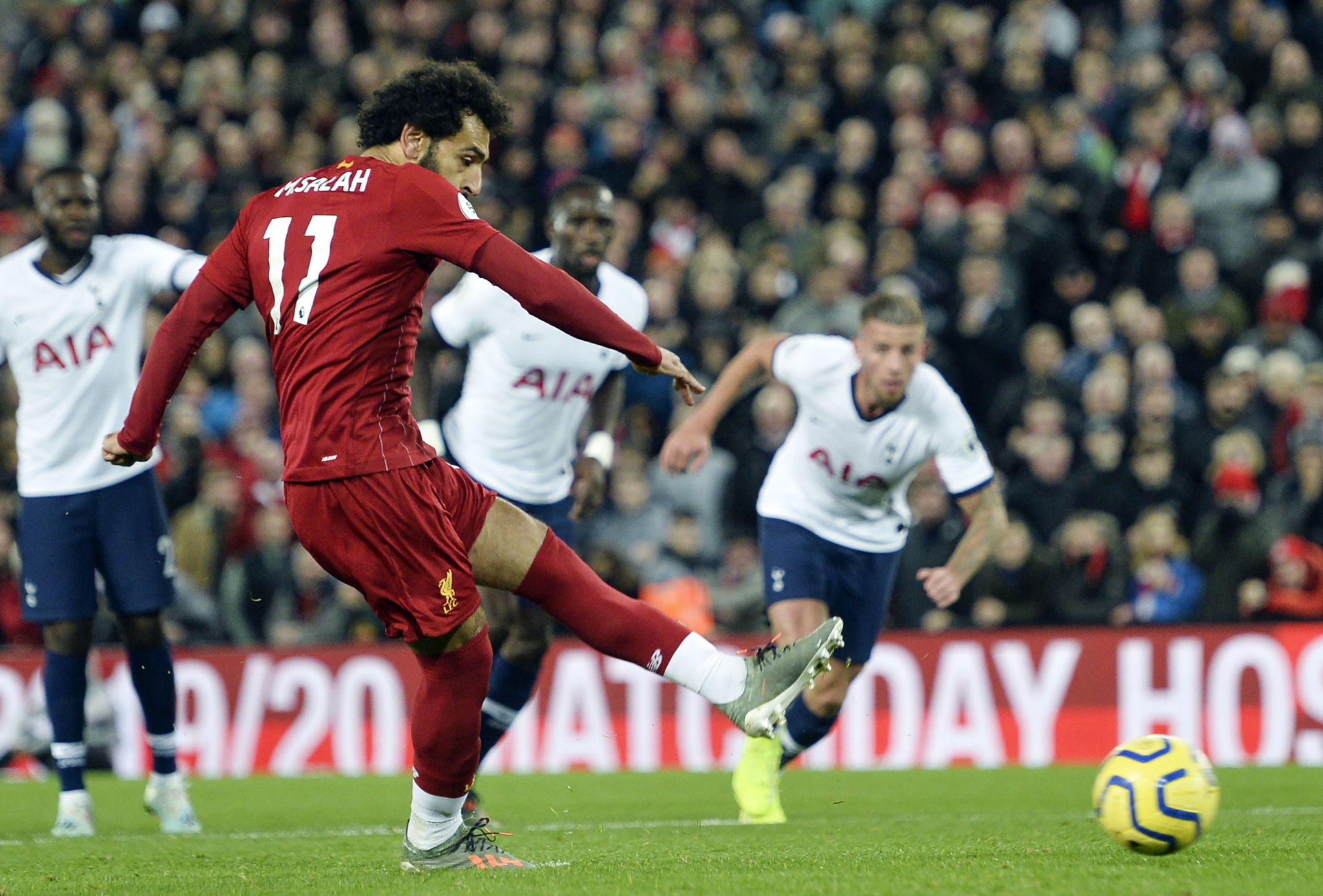 <HIT>Liverpool</HIT> (United Kingdom), 27/10/2019.- <HIT>Liverpool</HIT>s Mohamed Salah scores from the penalty spot during the English Premier League game between <HIT>Liverpool</HIT> FC and Tottenham Hotspur in <HIT>Liverpool</HIT>, Britain, 27 October 2019. (Laos, Reino Unido) EFE/EPA/PETER POWELL EDITORIAL USE ONLY. No use with unauthorized audio, video, data, fixture lists, club/league logos or live services. Online in-match use limited to 120 images, no video emulation. No use in betting, games or single club/league/player publications