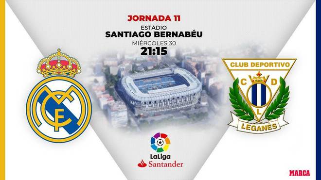 Real Madrid - Leganes / Jornada 11 Liga 2019 - 20 / 21:15