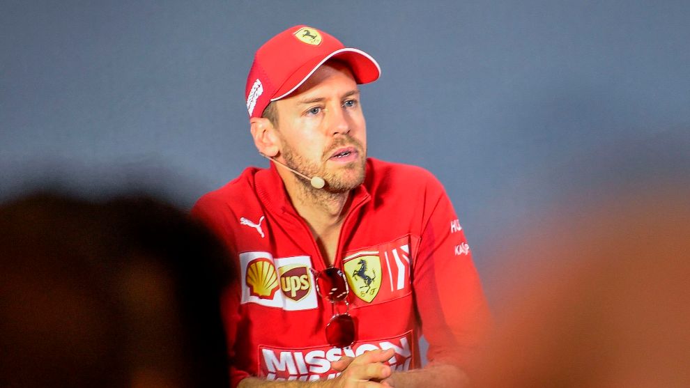 Vettel, en una rueda de prensa.