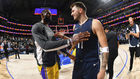 LeBron James saluda a Luka Doncic despus del ltimo Mavs-Lakers