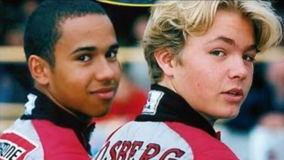 Hamilton y Rosberg, a temprana edad.