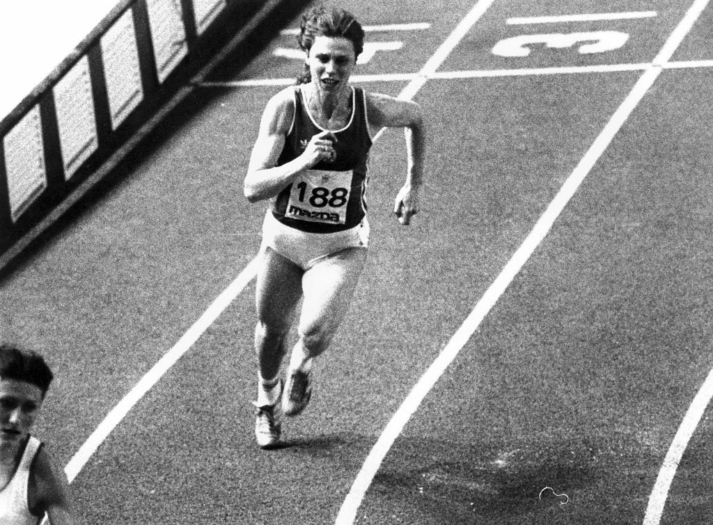 Marita Koch, plusmarquista de 400 metros lisos, en 1986