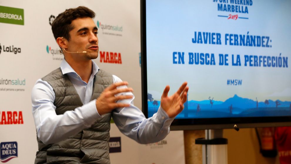 Javier Fernndez durante su comparecencia en el Marca Sport Weekend