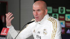 Zinedine Zidane, durante la rueda de prensa en Valdebebas.