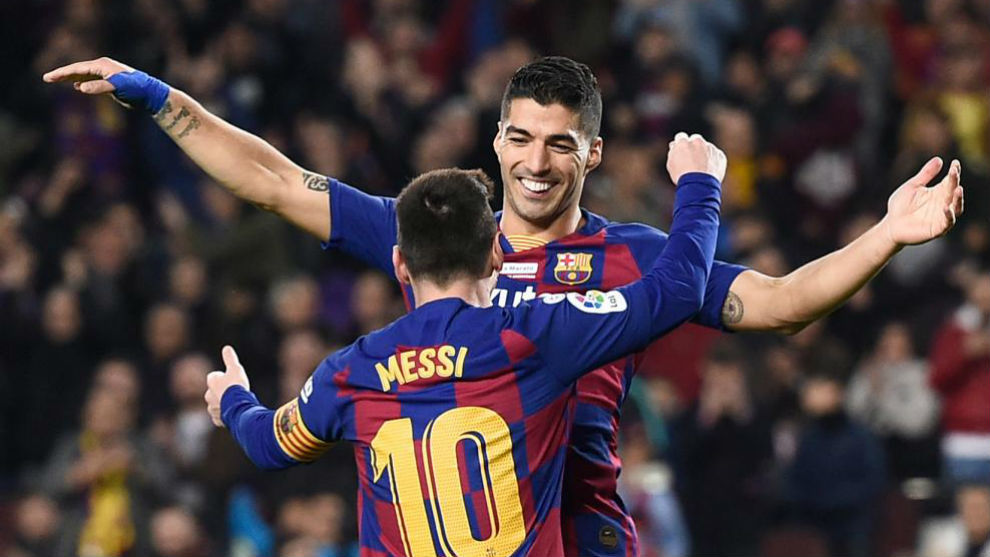 Luis Suarez and Lionel Messi.