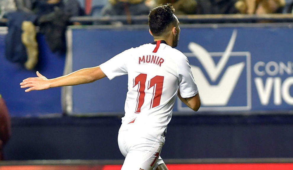 Munir celebra su gol a Osasuna.
