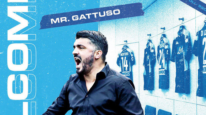 Gattuso, en la imagen de presentacin del Npoles.