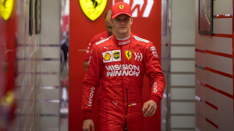 Mick Schumacher, durante una prueba con Ferrari.