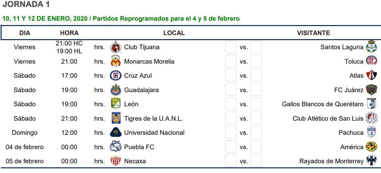 Calendario Clausura 2020: Así se jugará el próximo torneo en la Liga MX