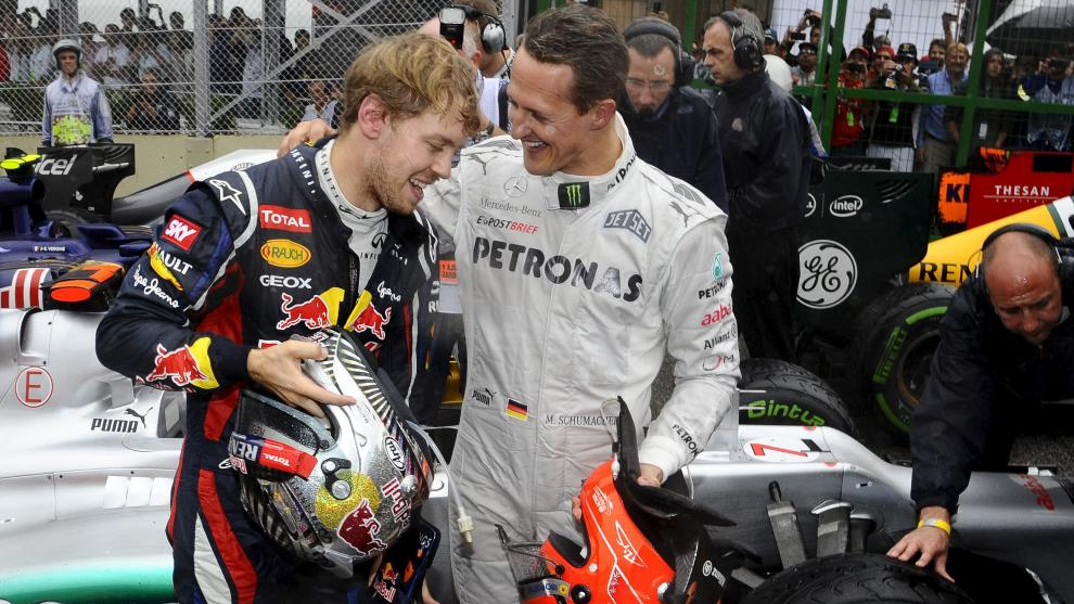 Sbastian Vettel y Michael Schumacher.