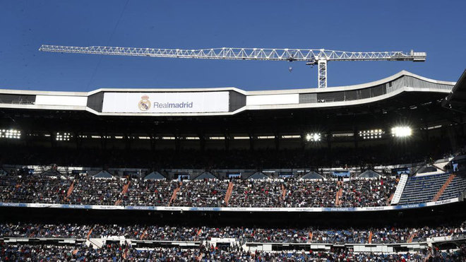 Imagen de una gra en el estadio Santiago Bernabu.