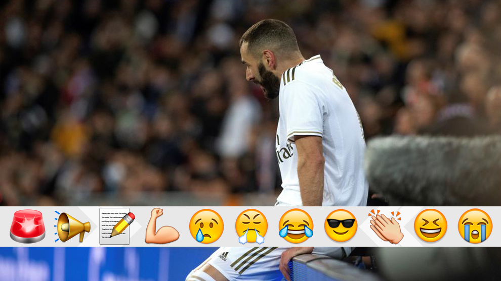Benzema, desesperado durante el partido contra el Athletic