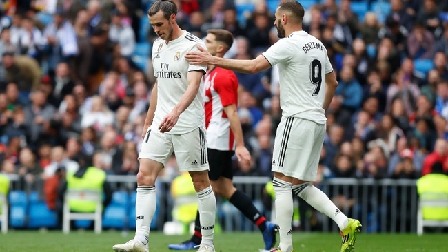 Bale y Benzema, ante el Athletic la pasada temporada en el Bernabu.