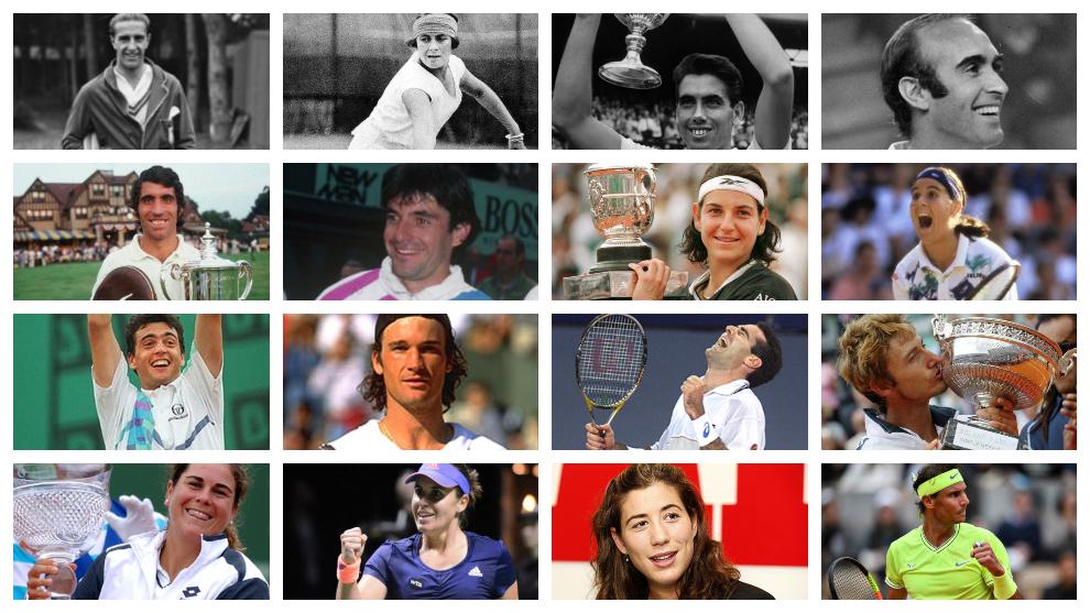 Algunos de los campeones del tenis espaol