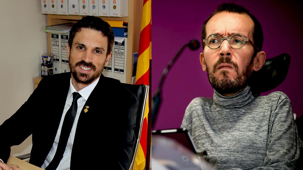 Dante Prez, candidato del PP por Lleida, y Pablo Echenique, diputado...