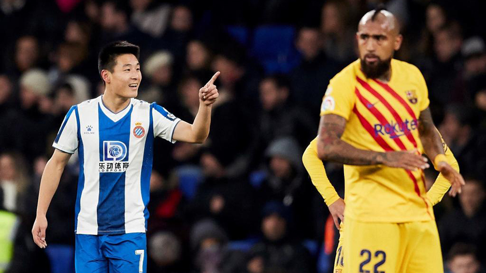 Wu Lei scored against Barcelona on Saturday