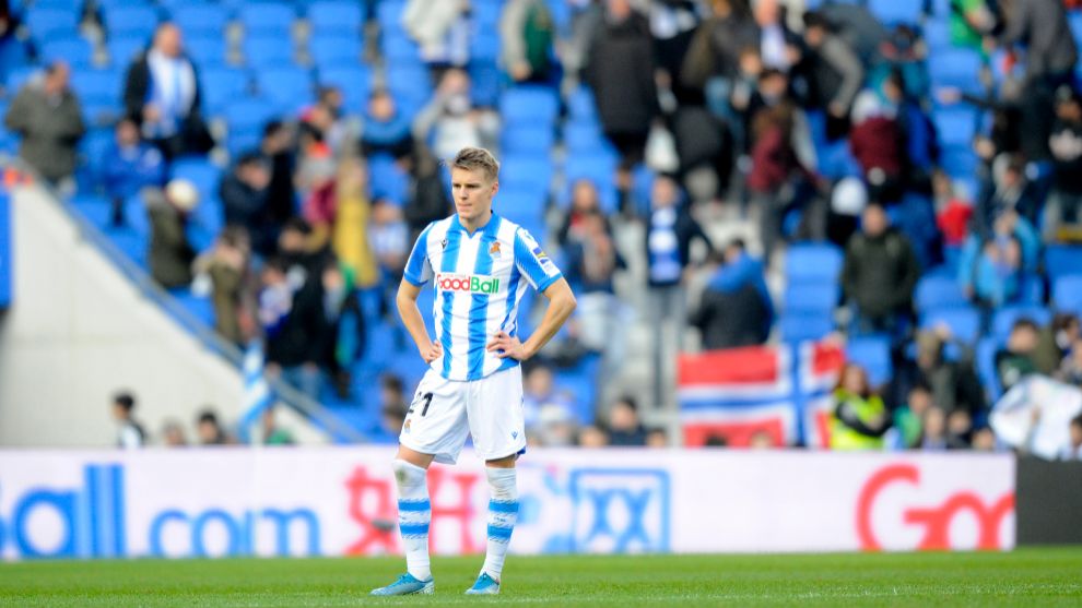 Odegaard, decepcionado tras perder el domingo contra el Villarreal.
