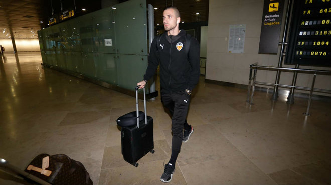 Jaume Domnech, a su llegada al aeropuerto de Manises esta tarde.