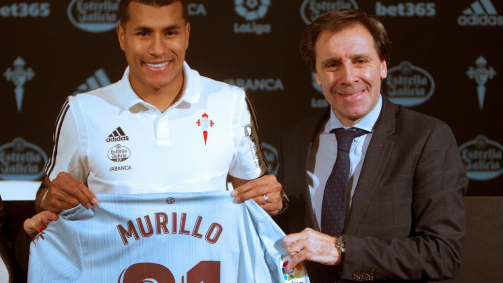 Murillo en su presentacin como nuevo jugador del Celta de Vigo.
