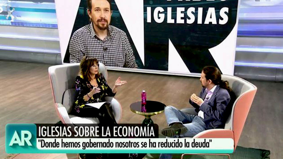 Ana Rosa Quintana entrevist a Pablo Iglesias en su programa matinal