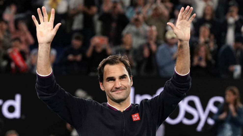 Federer saluda al pblico