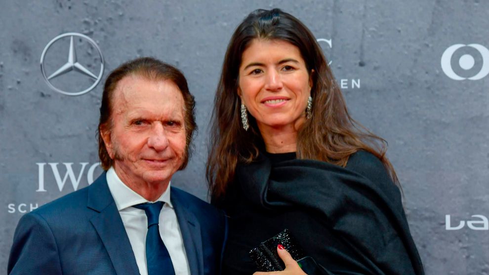 Emerson Fittipaldi y su esposa, Rossana Fanucchi, ayer en los Premios...