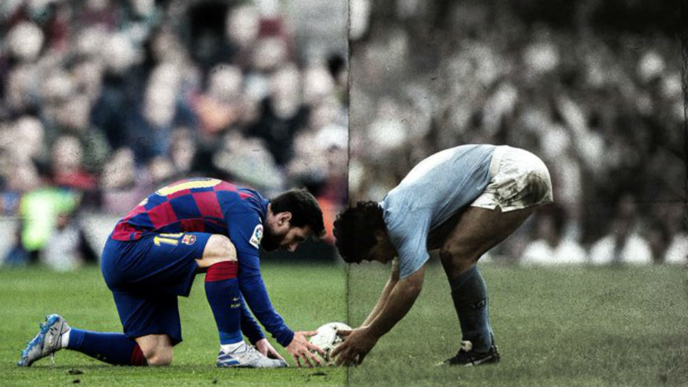 Messi y Maradona en un fotomontaje