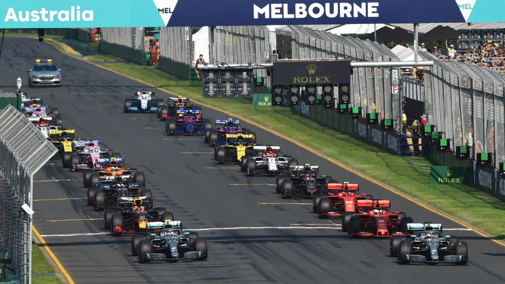 La salida del GP de Australia de F1 2019.